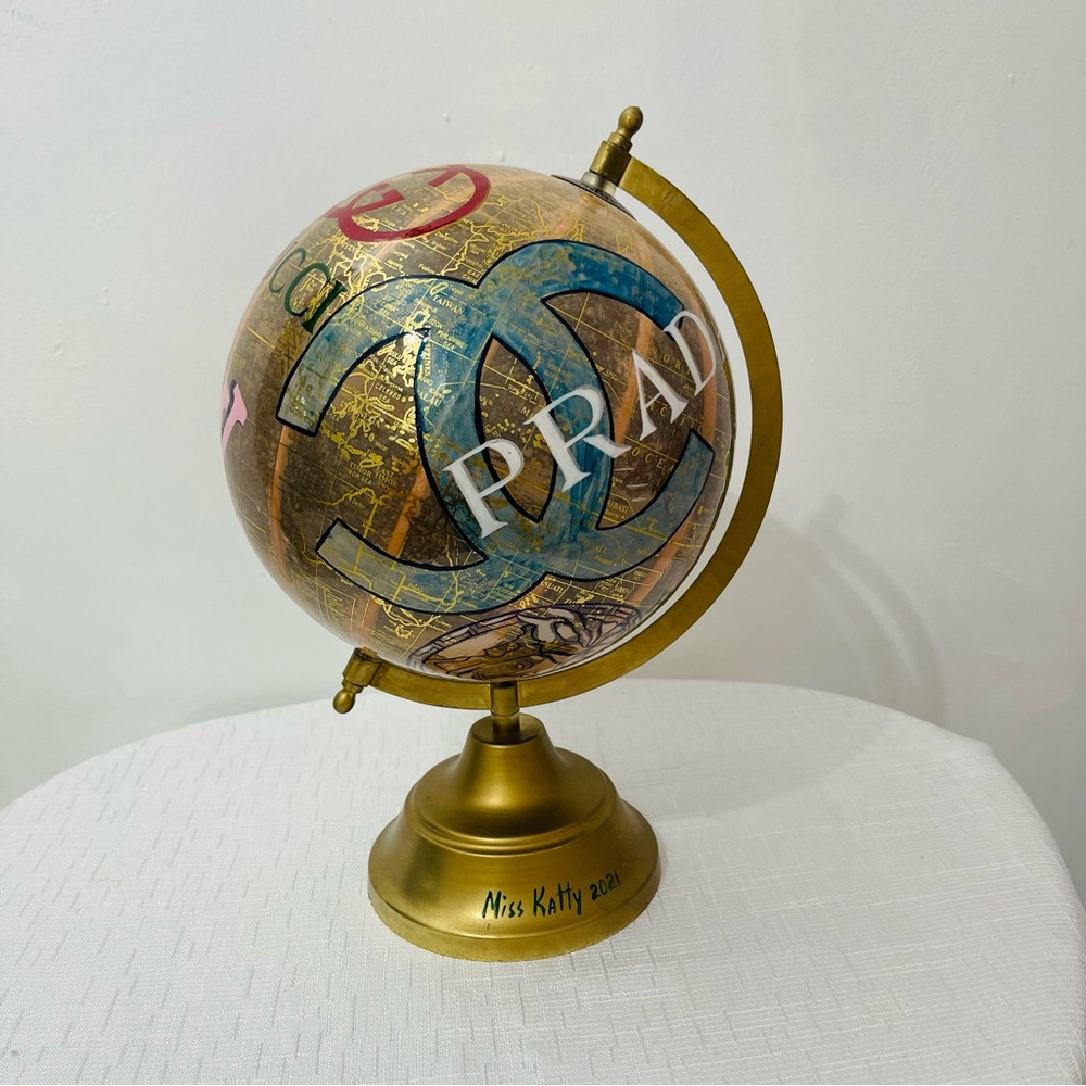 Gold Globe with Designer Logos (New)